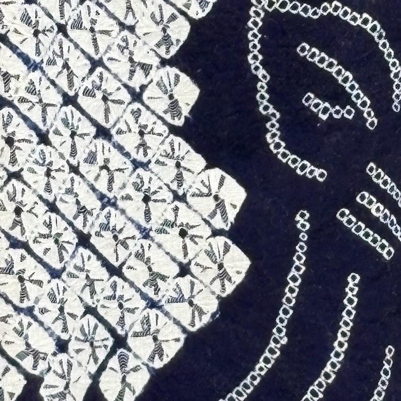 ゆりのはな　絞り浴衣　有松鳴海絞り　手蜘蛛絞り　総絞り　綿　トール　G702