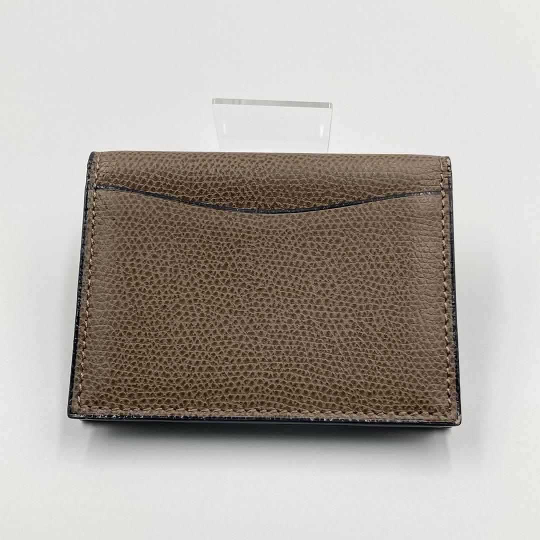 【美品】VALEXTRA ヴァレクストラ レザー 名刺入れ カードケース GRY