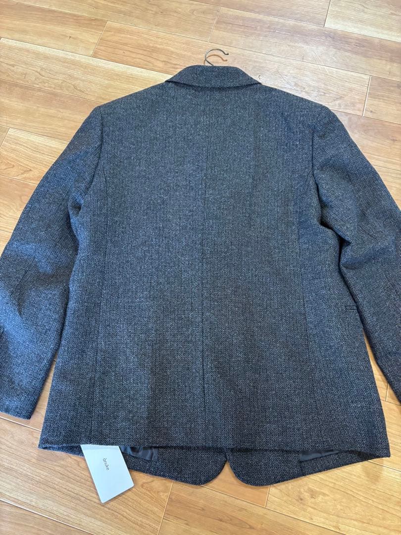 アンヌーク ヘリンボーンウールジャケット 36 ブラウン