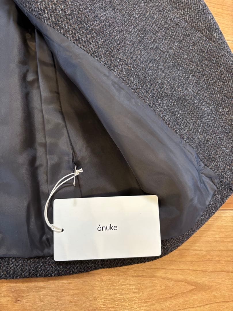 アンヌーク ヘリンボーンウールジャケット 36 ブラウン