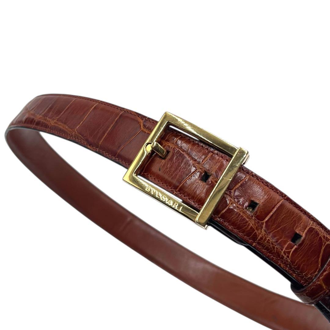 BVLGARI ブルガリ クロコダイル ベルト ロゴモチーフ