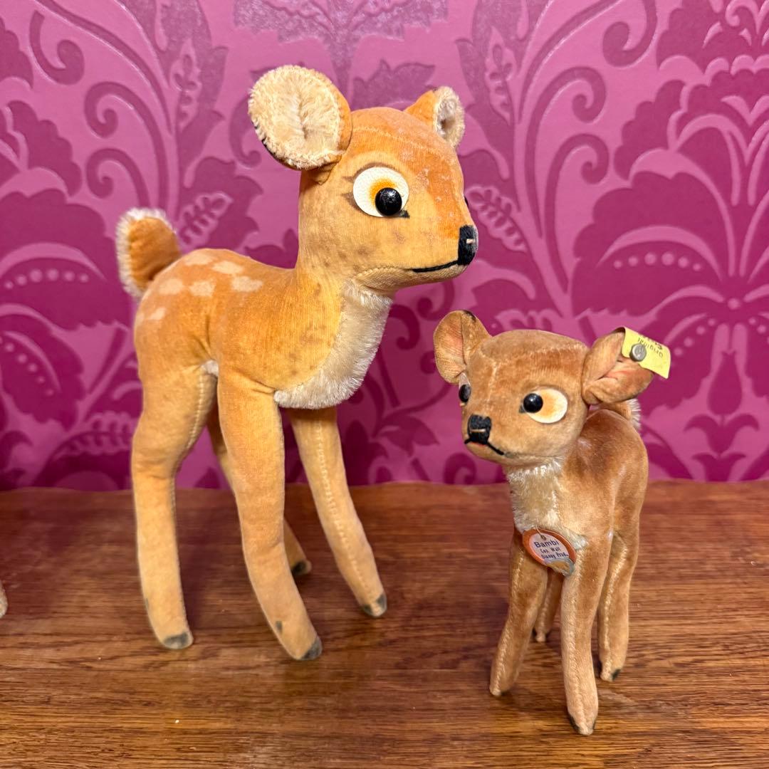 シュタイフ　ヴィンテージ　バンビぬいぐるみ ディズニー　バンビ　2体セット