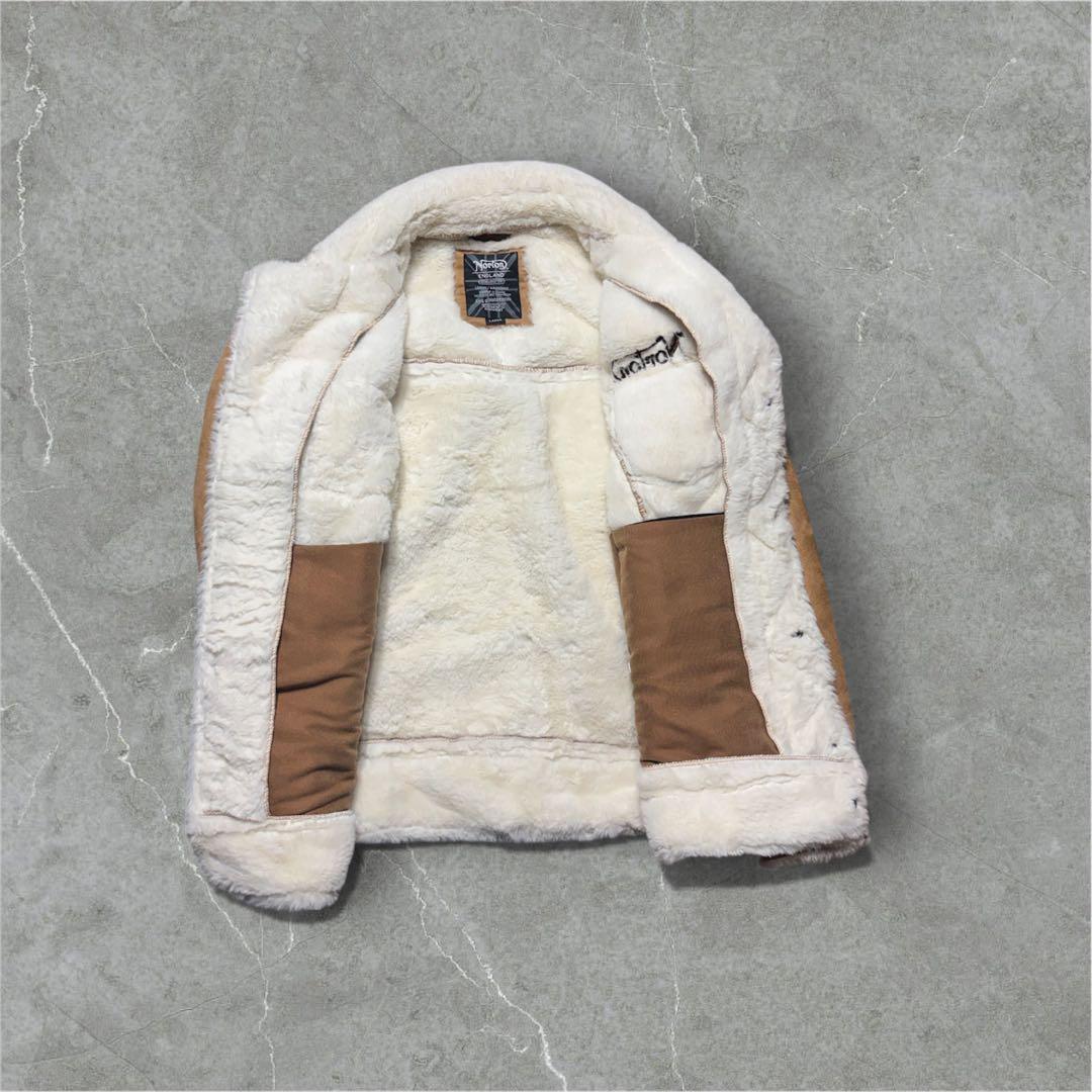 【美品】Norton ボアライニング カジュアルジャケット刺繍デザイン刺繍ロゴＬ