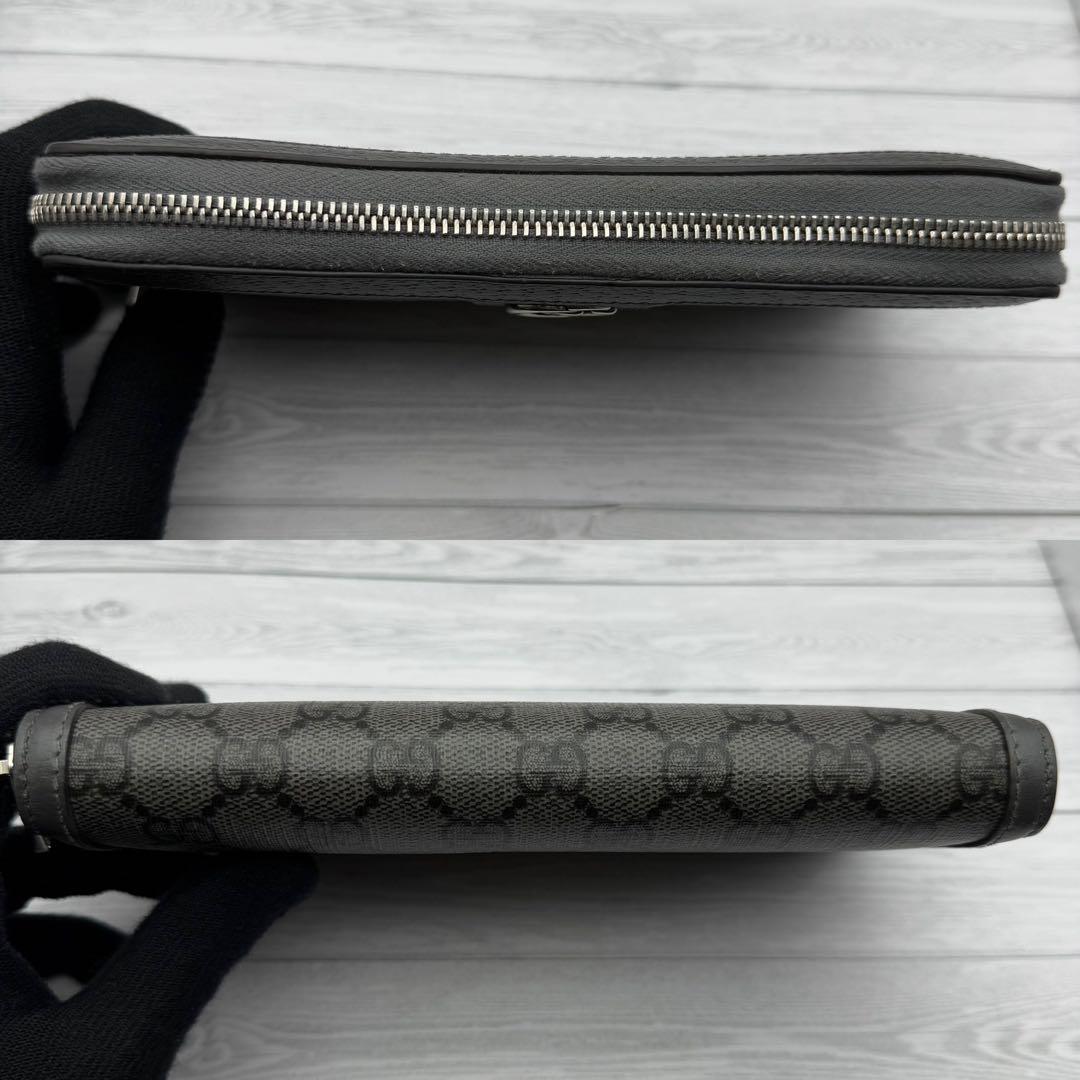 【極美品】GUCCI GG柄　スプリーム オーガナイザー 長財布 グレー