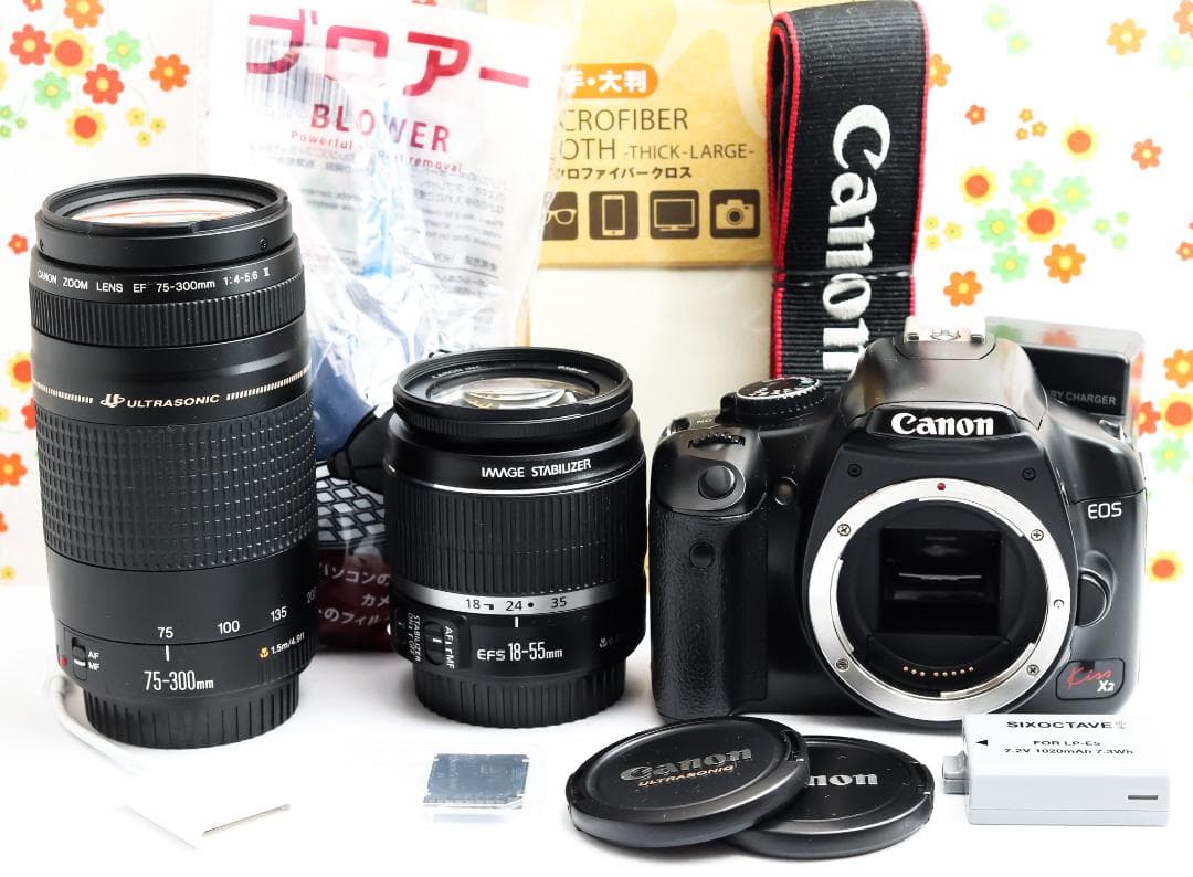 キャノン Canon kiss X2☆ダブルレンズ！初心者オススメ☆スマホ転送
