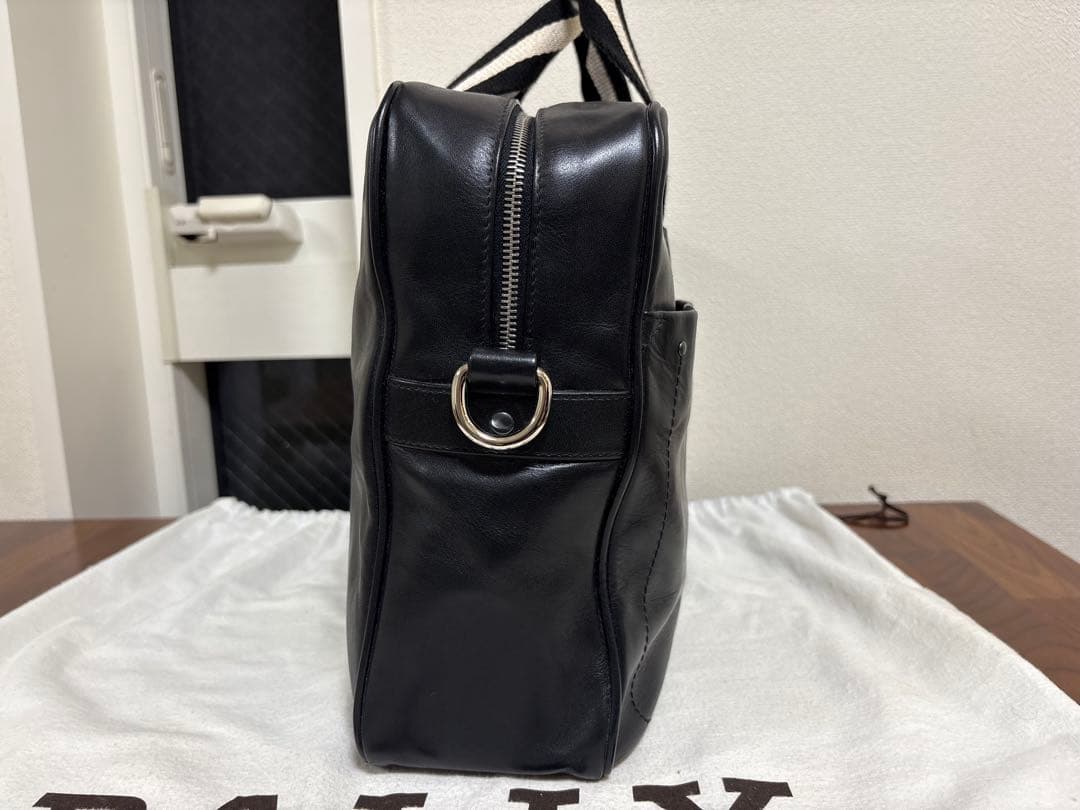 BALLY バリー ブリーフケース ビジネスバッグ ストライプ 本革 黒
