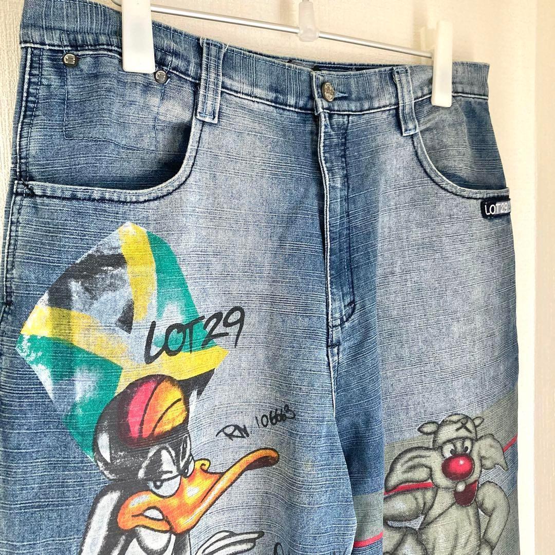 LOT29　極太バギーデニムパンツ　ルーニーテューンズ　ストリート　Y2K　3L