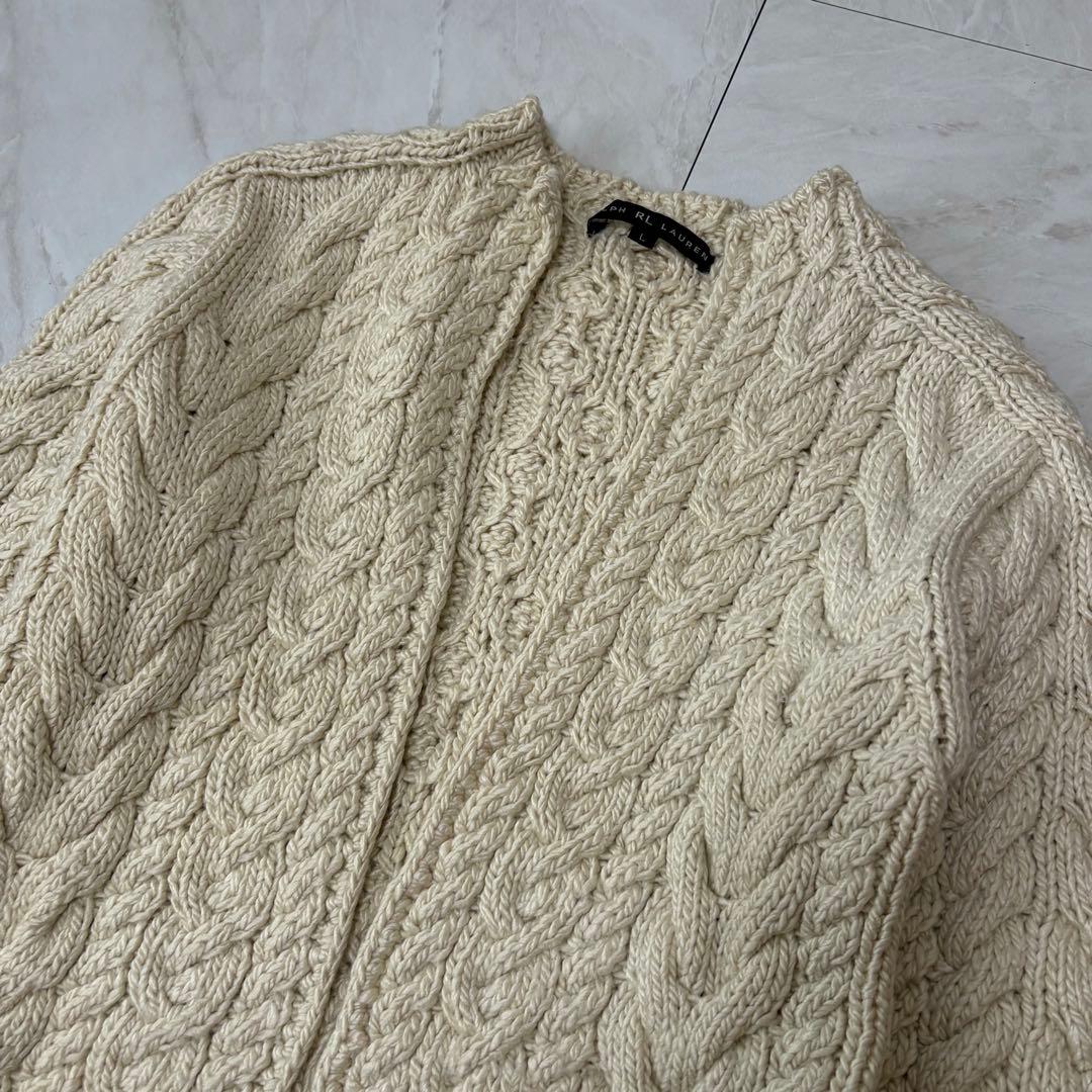 【シルク50%】ラルフローレン ブラックレーベル ケーブルニット カーディガン