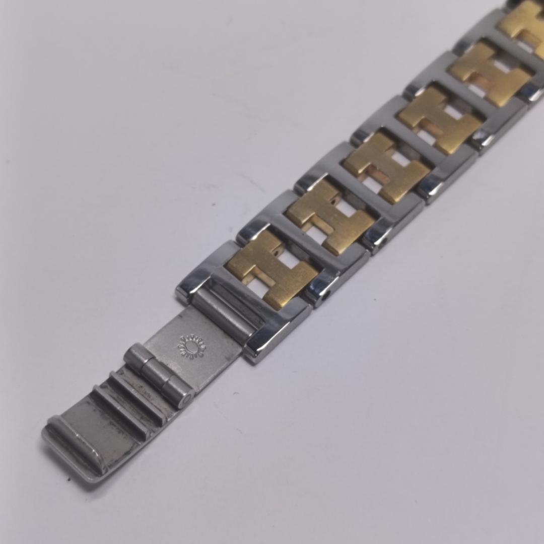 新品電池交換済 エルメス クリッパー 24mm アイボリーダイヤル コンビブレス