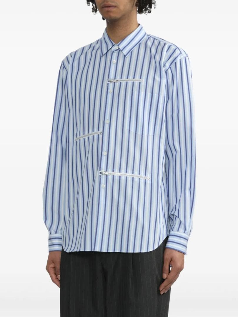 コムデギャルソン オムドゥ DO-B024 ジップ デザイン ストライプ シャツ