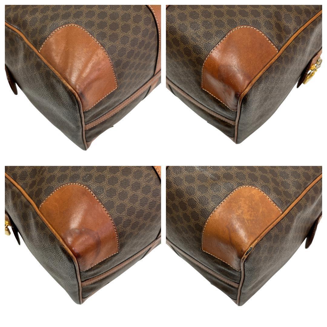 美品 CELINE セリーヌ ボストンバッグ マカダム トリオンフ 旅行鞄 茶