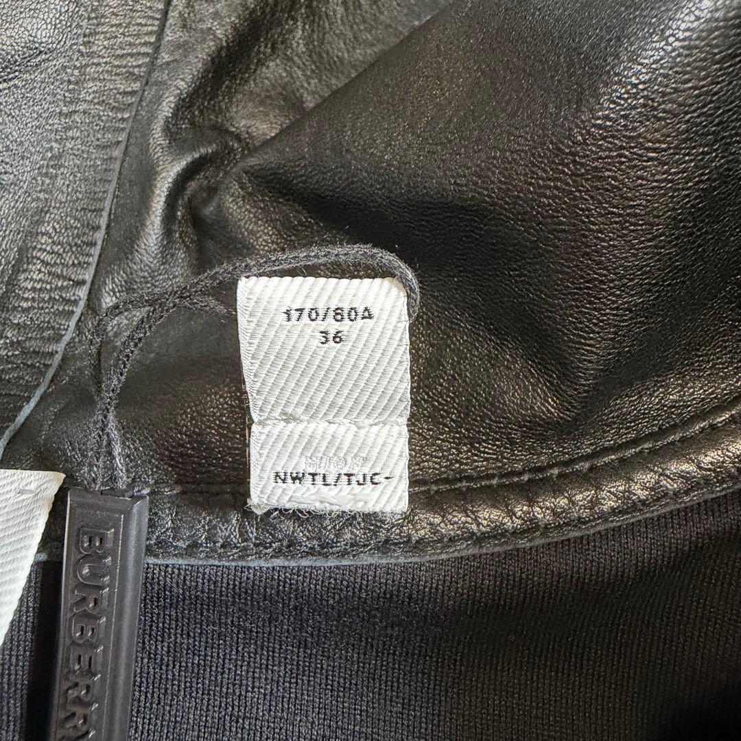 【新品未使用】【現行】バーバリー　ラムレザーパーカー　プルオーバー　黒　S