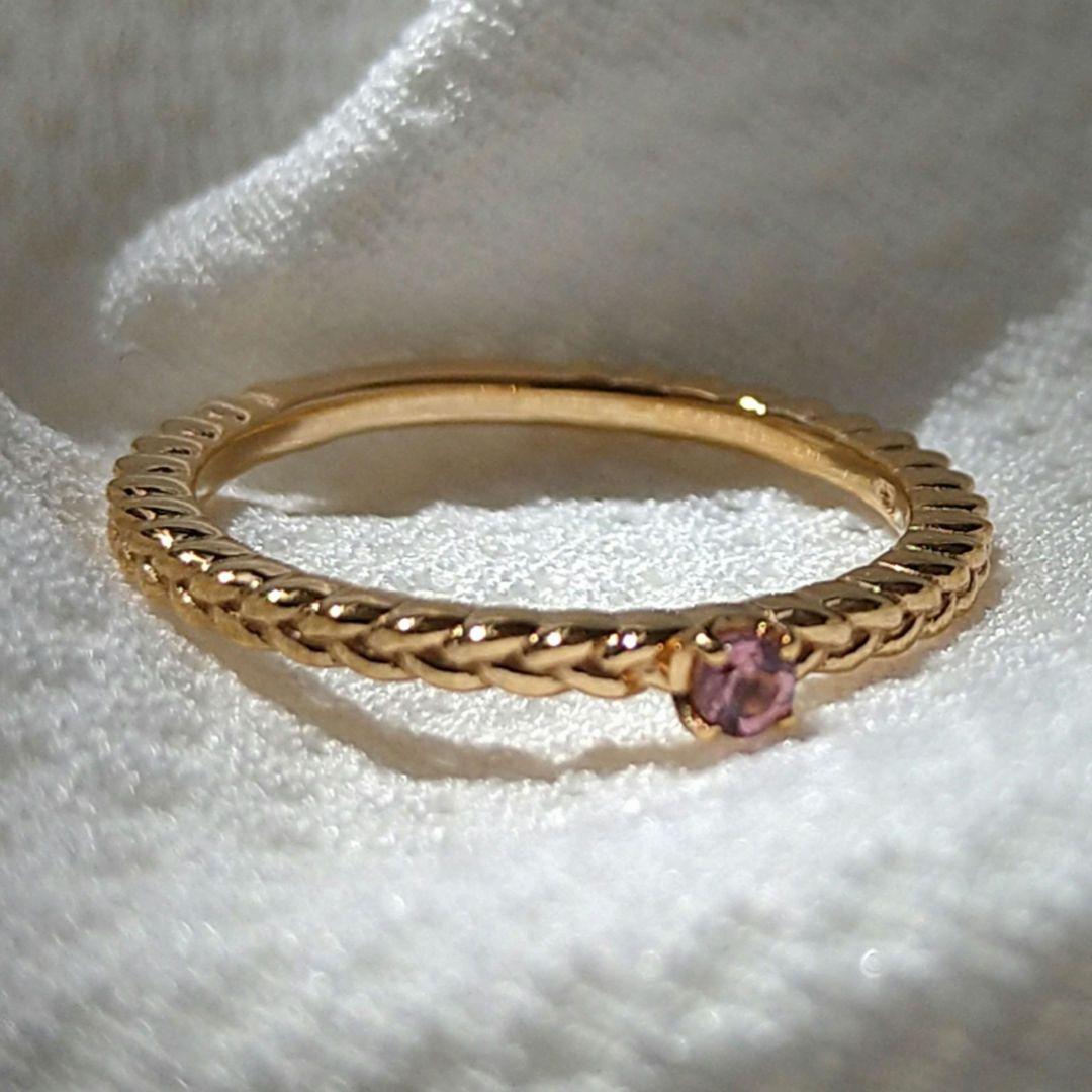 極美品　NOJESS K10 YG ピンクトルマリン リング 7号　未使用級