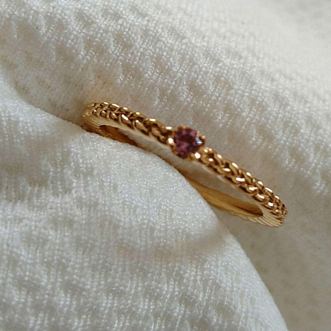 極美品　NOJESS K10 YG ピンクトルマリン リング 7号　未使用級