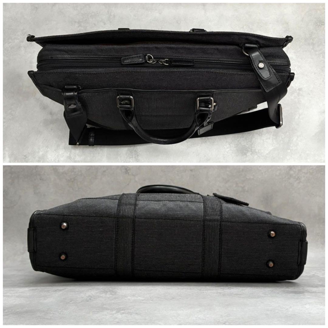 希少/美品✨ハンティングワールド 2way ビジネスバッグ デニム レザー A4