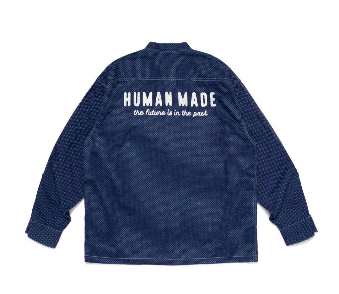 HUMAN MADE ヒューマンメイド インディゴスタンドカラーシャツ