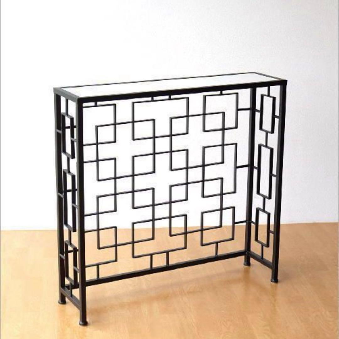 美品 大理石とアイアンのコンソールテーブル