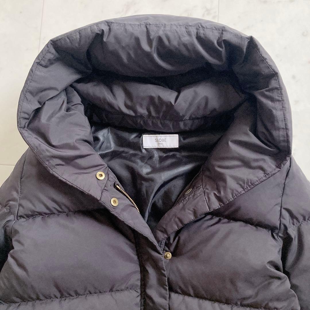 美品　スローブイエナ　ショールフードショートダウンコート　ブラック　38