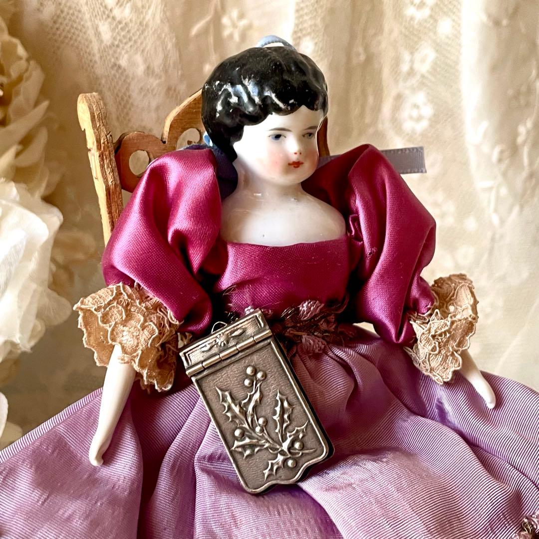 【レア】ドール用カルネドバル　ヒイラギモチーフ柊ミニチュア　フランスアンティーク