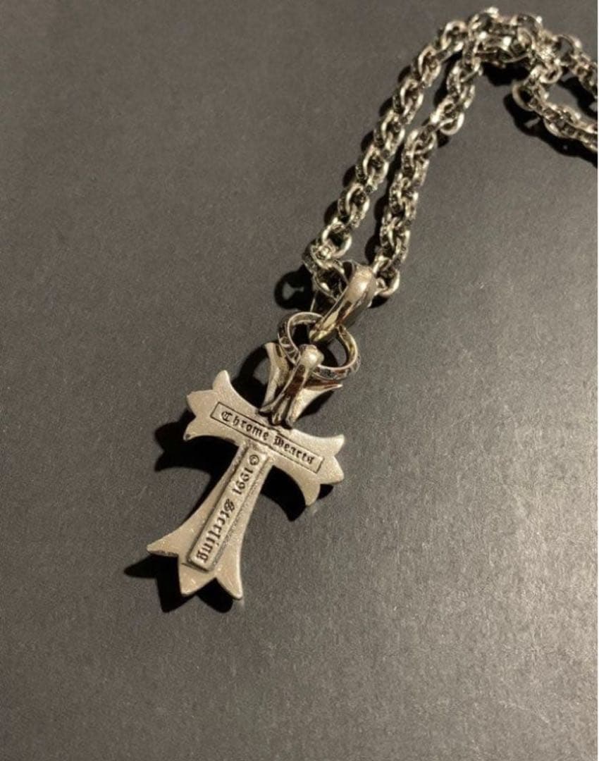 ペーパーチェーン　クロスペンダントネックレス 50㎝