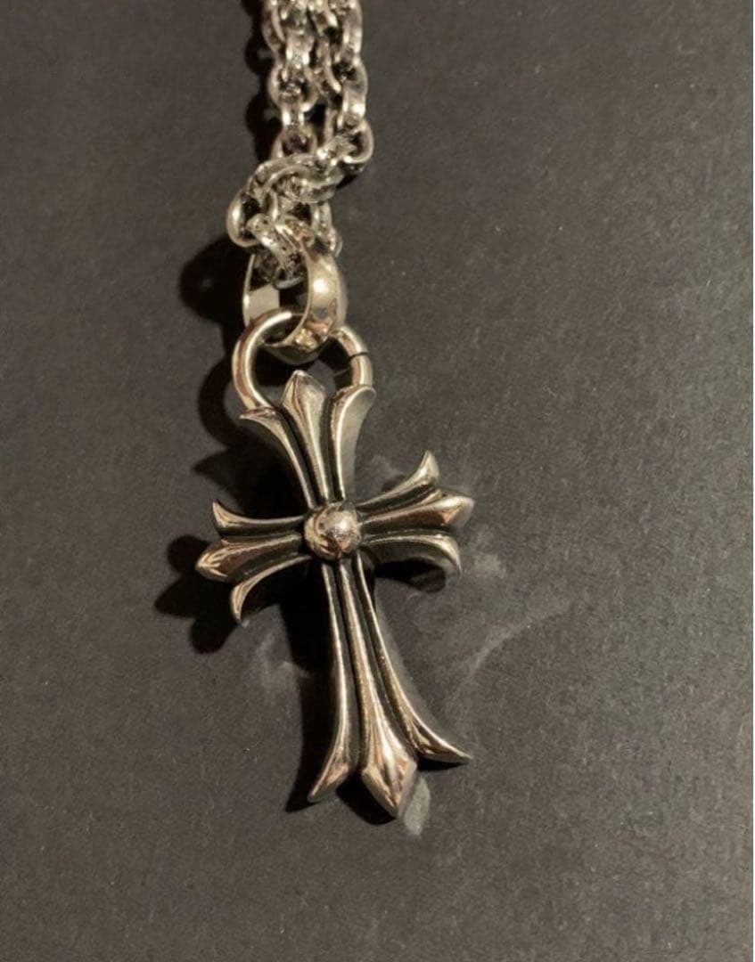 ペーパーチェーン　クロスペンダントネックレス 50㎝