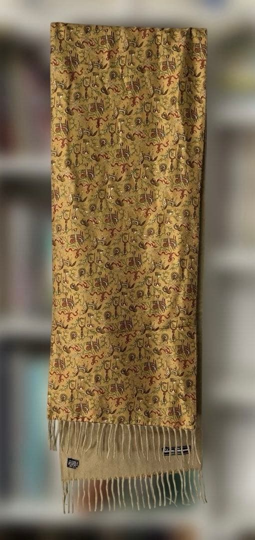 美品）フェラガモ カシミア100%×シルク100% リバーシブル イタリア製