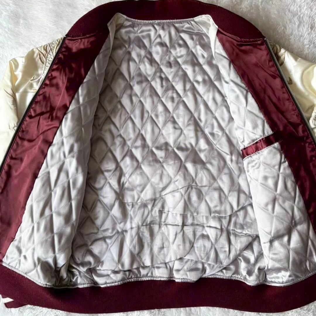 XLサイズ✨ホシヒメ スカジャン バック刺繍 ドラゴン 龍 キルティング レッド