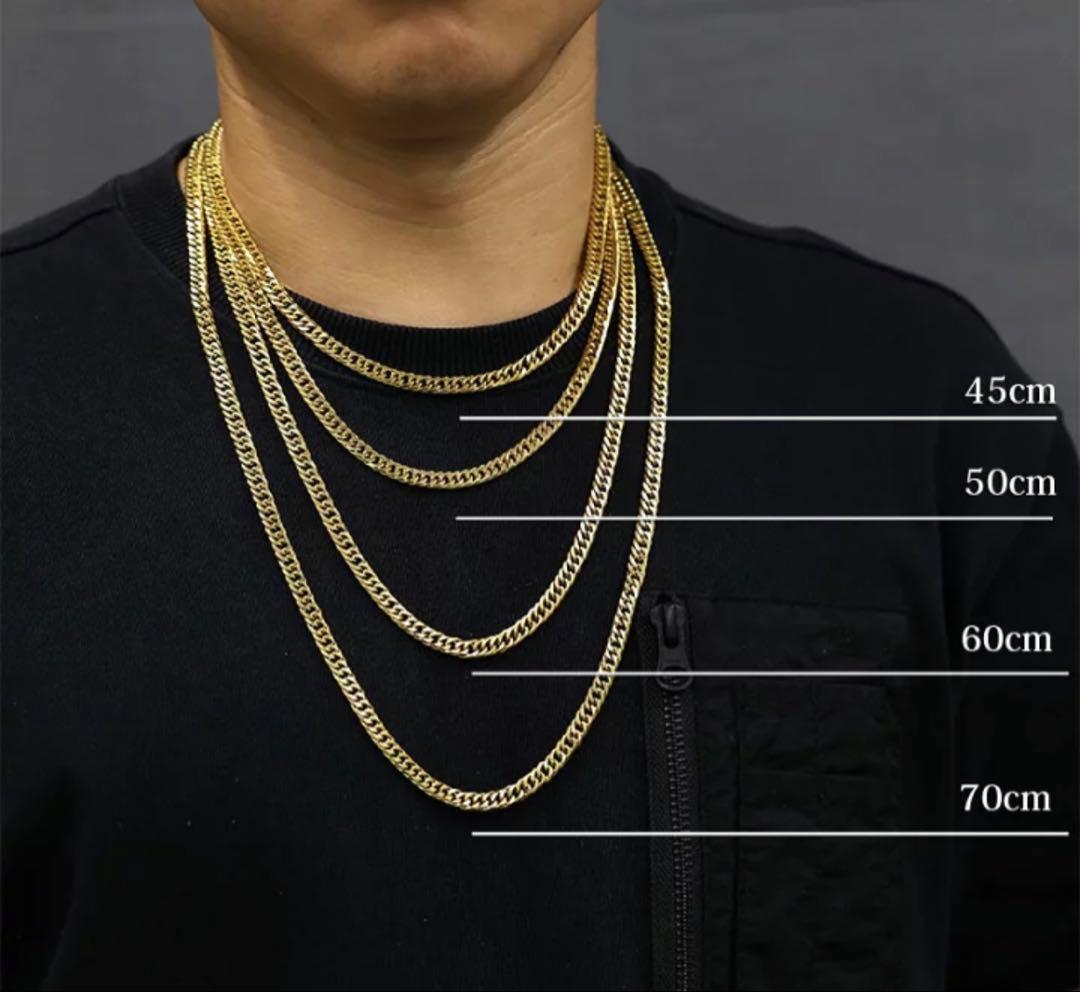 Glitter Iced Out Prong Chain 5mm ゴールド