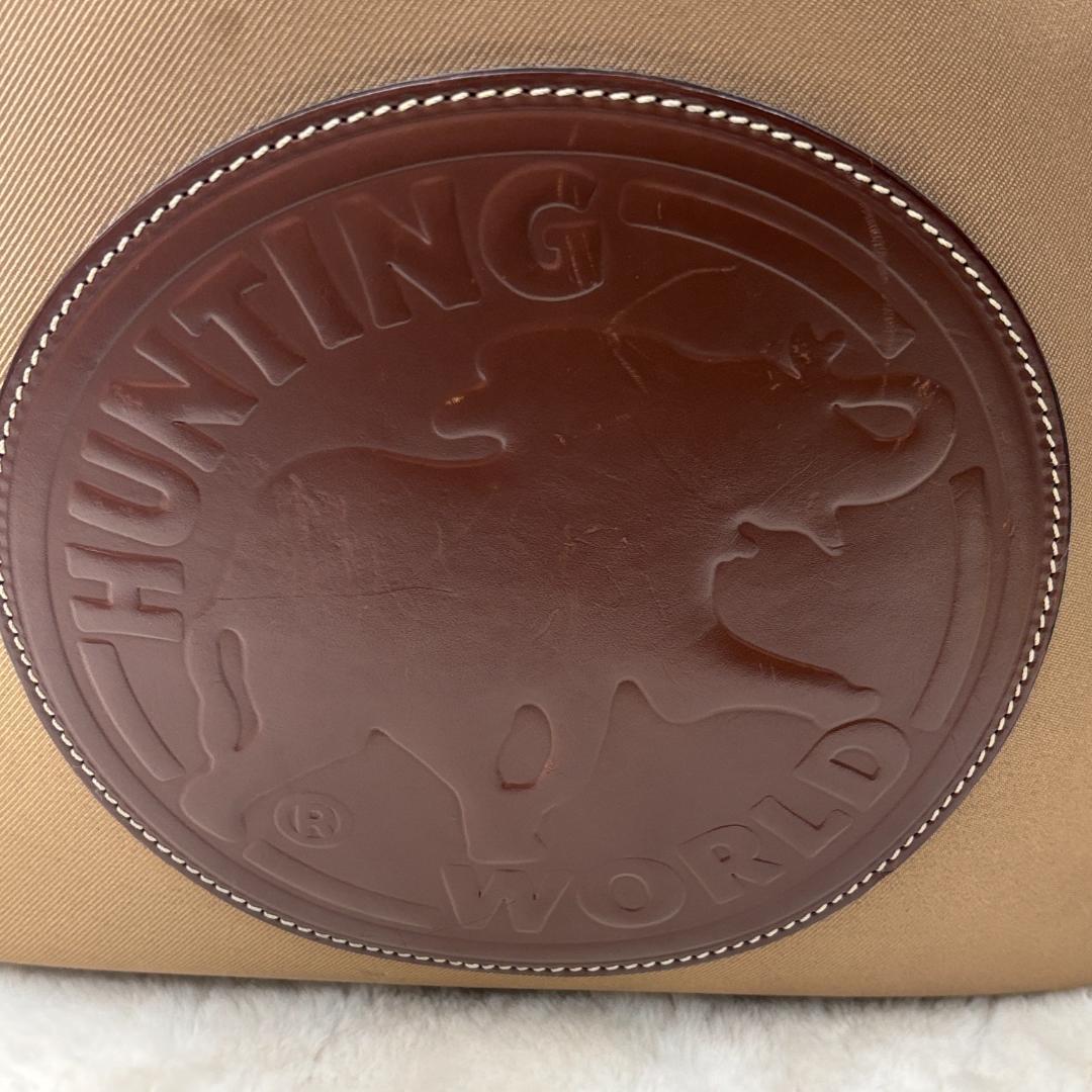 廃盤品　HUNTING WORLDサファリ キャンバス×レザートートバッグ