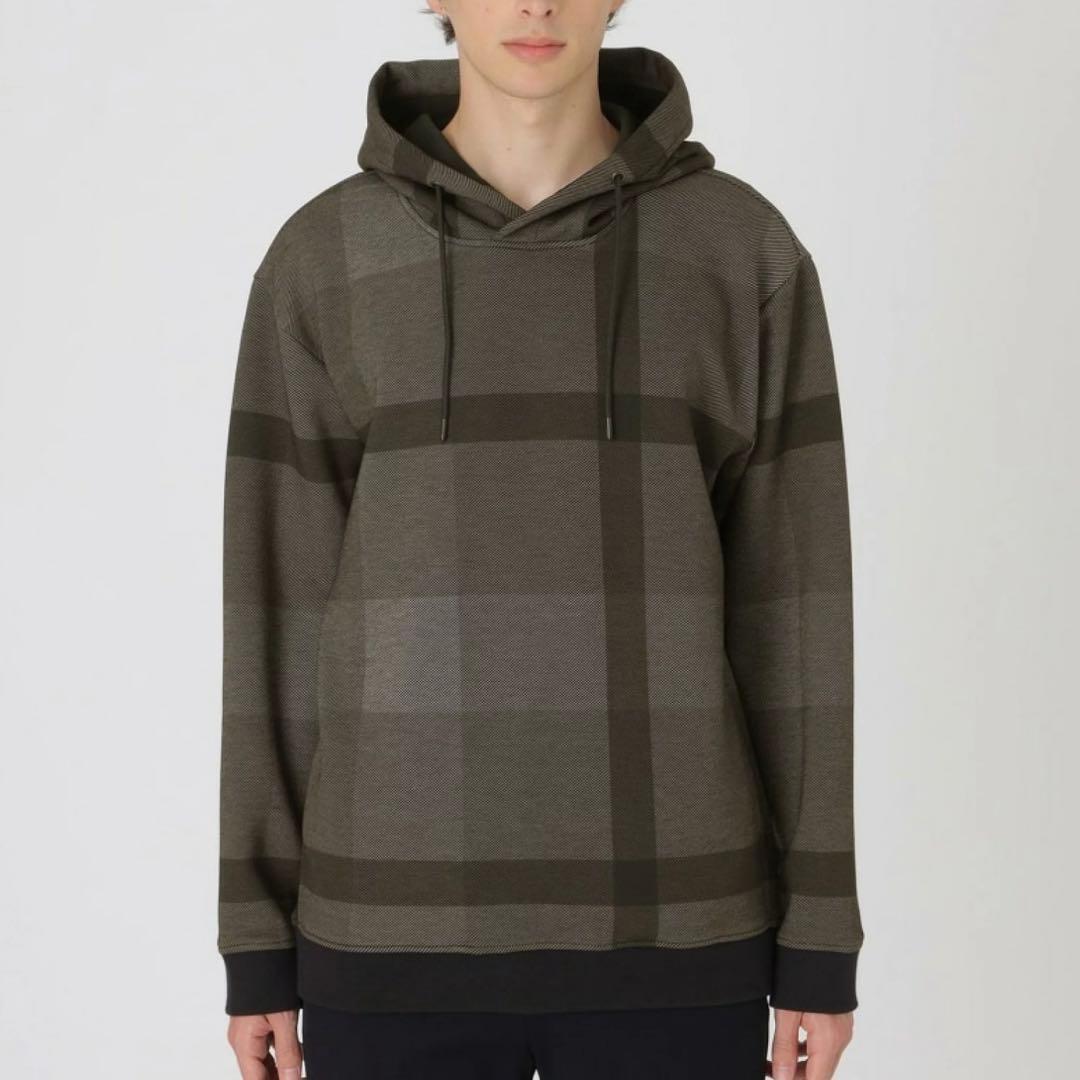 未使用に近い ブラックレーベルクレストブリッジ チェックフーディー パーカー