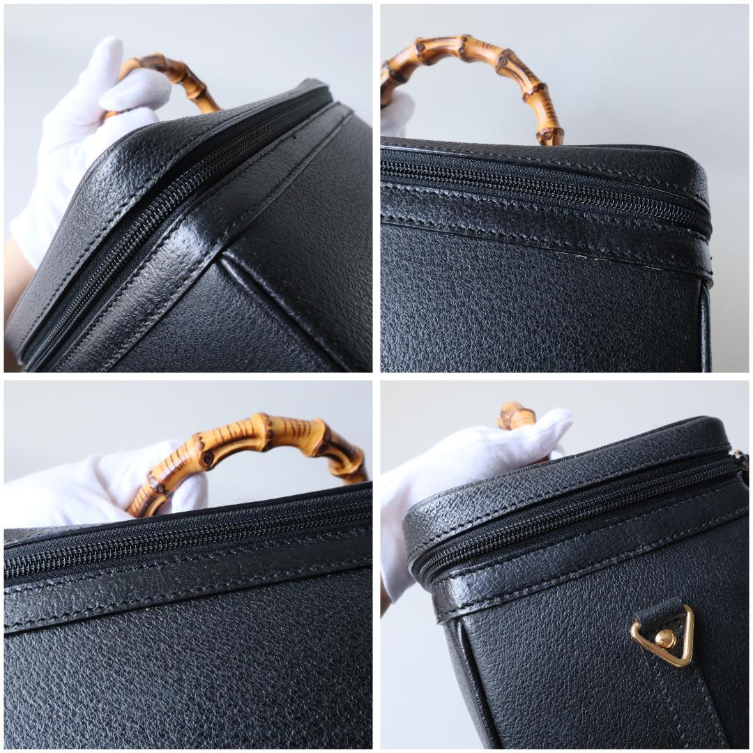 グッチ　バニティバッグ　バンブー×ピッグスキン　黒　メイクボックス