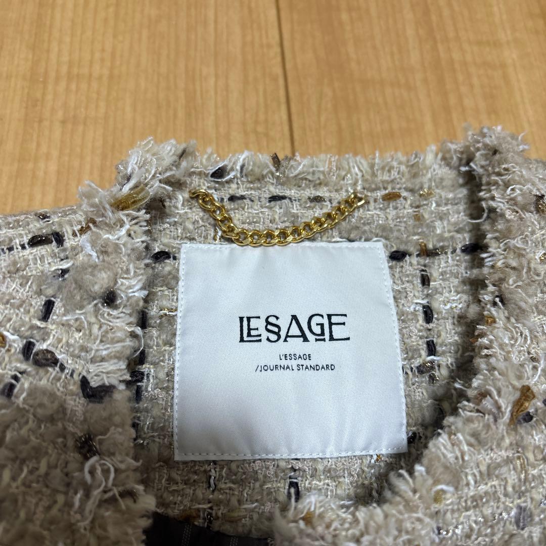 LESSAGE GIOLICA ラメツイードWIDEジャケット