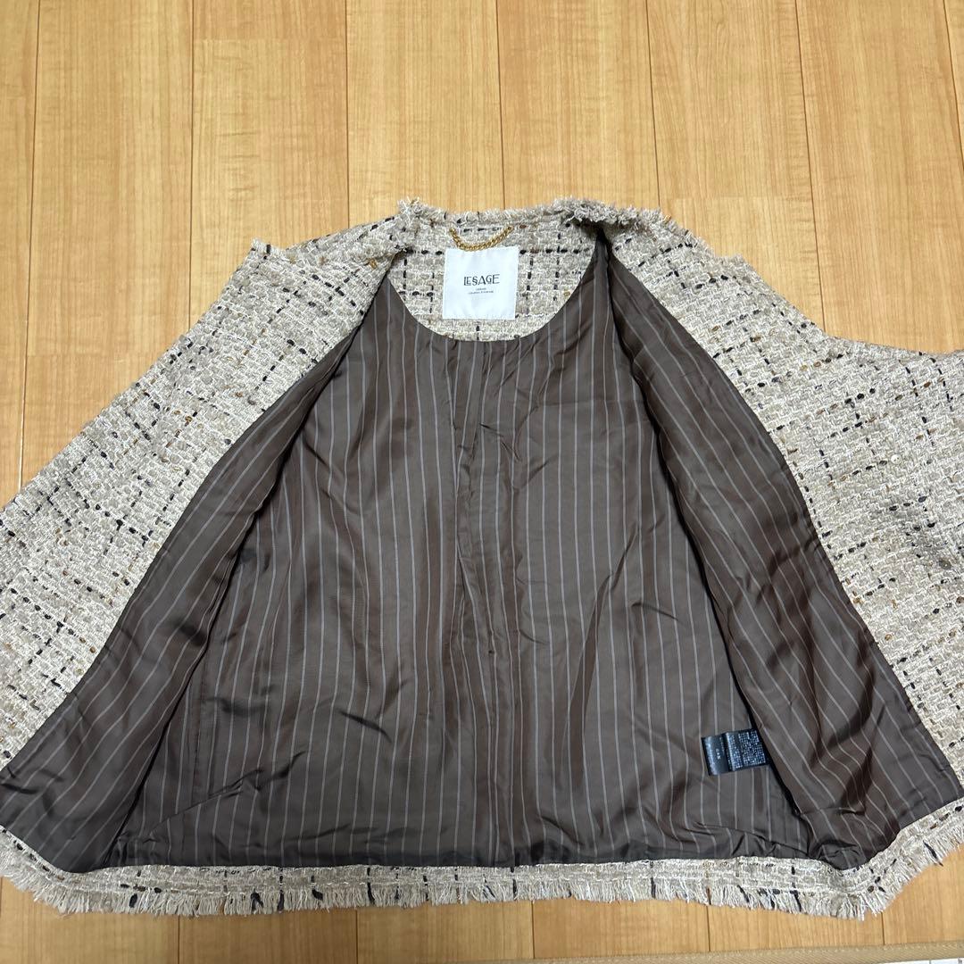 LESSAGE GIOLICA ラメツイードWIDEジャケット