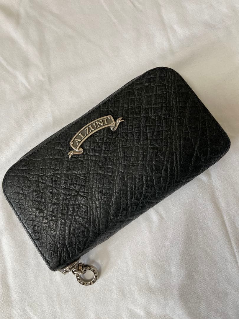 ALZUNI ブラック 長財布 象革