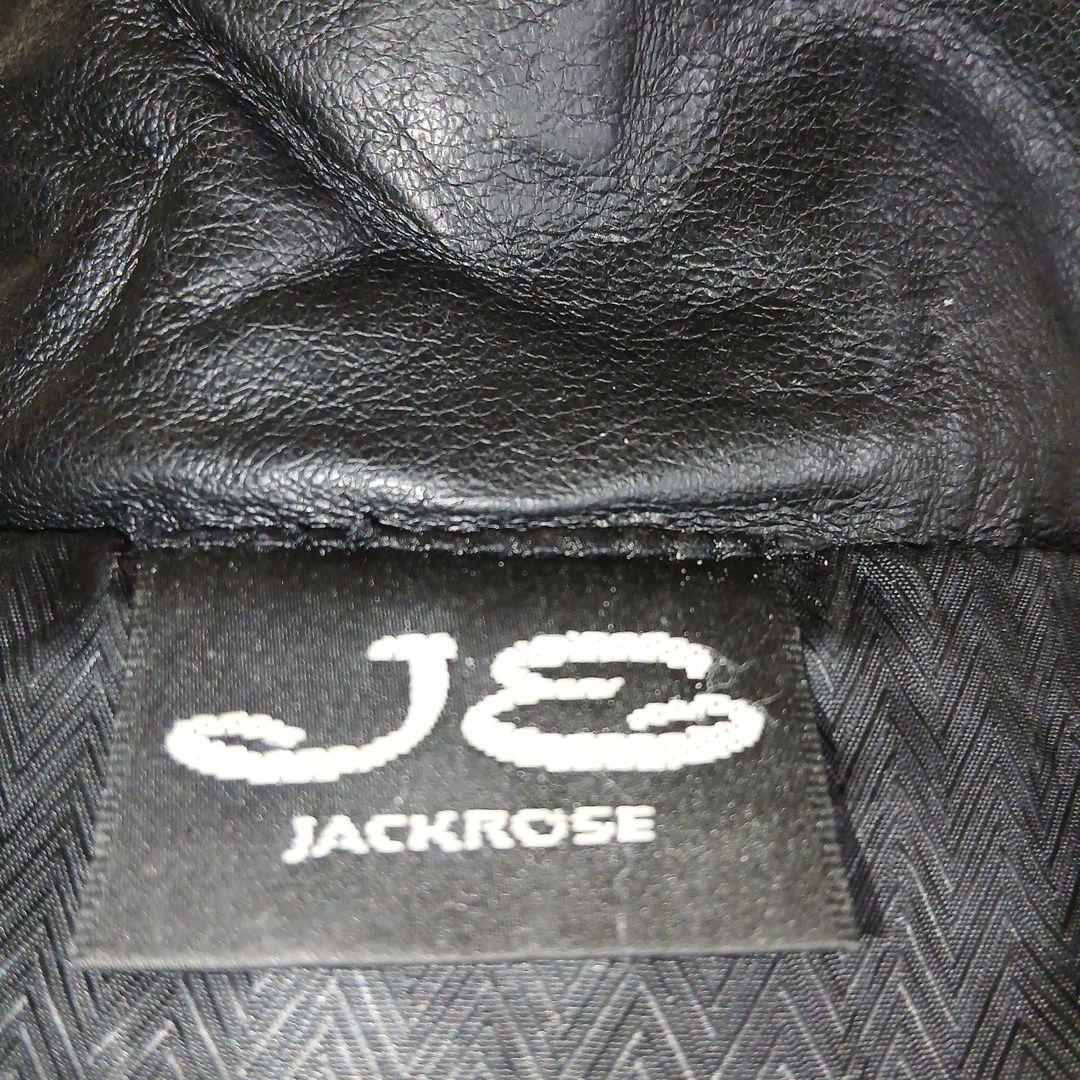 ジャックローズ襟付きシワ加工シングルライダース、サイズ4