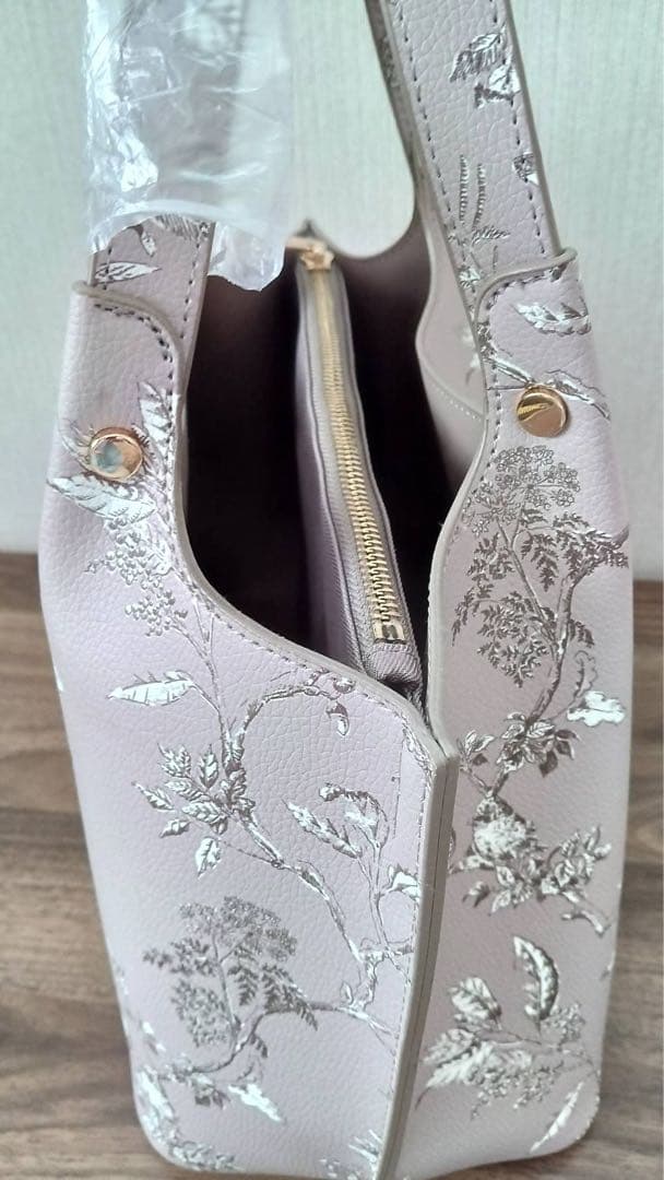 専用新品タグ付きローラアシュレイ花柄ピンクベージュバックデニムロングワンピース