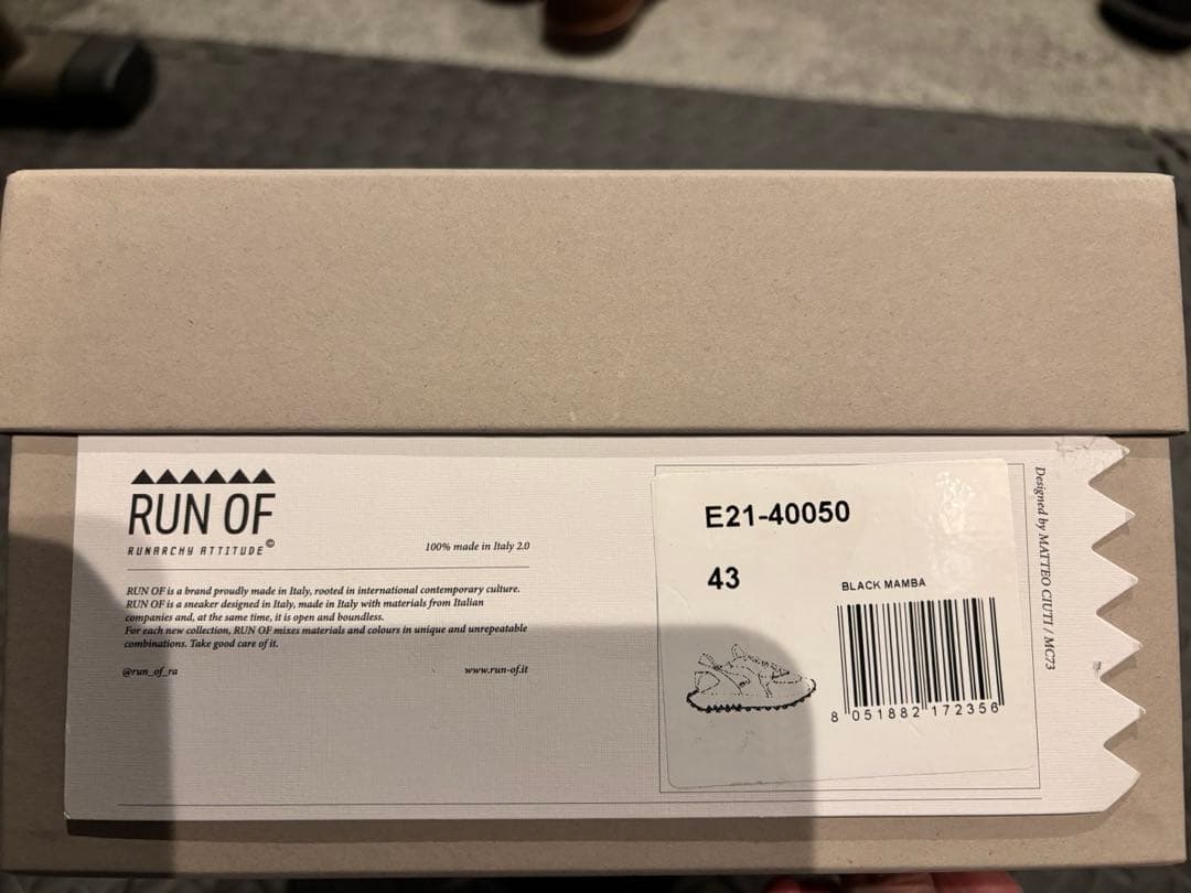 K*様 RUN OF BLACK MAMBA サイズ43 イタリアハイブランドス