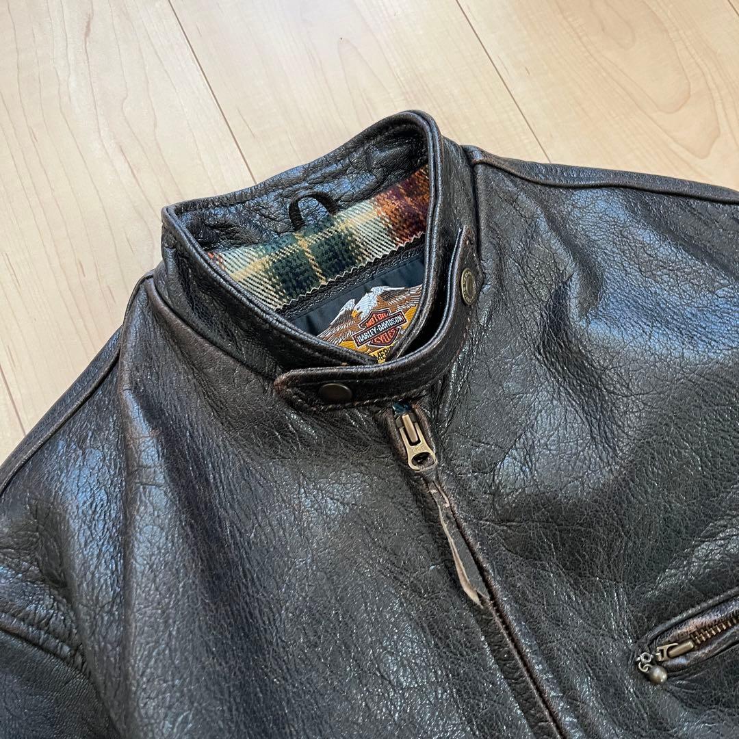 抹*茶様 00s ハーレーダビッドソン レザージャケット M ブランケット付き