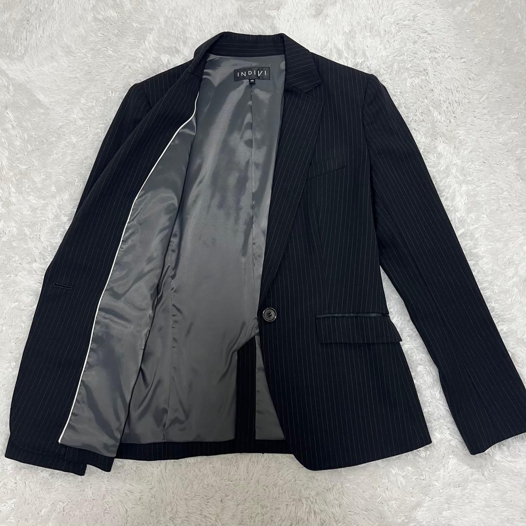 美品✨INDIVI (インディヴィ)ストライプスーツ セットアップ 3点セットM