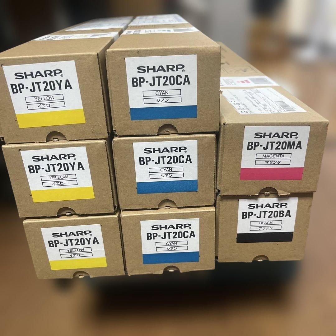 シャープ 純正トナーBP-JT20BAなど8本セット バラ売りも可能