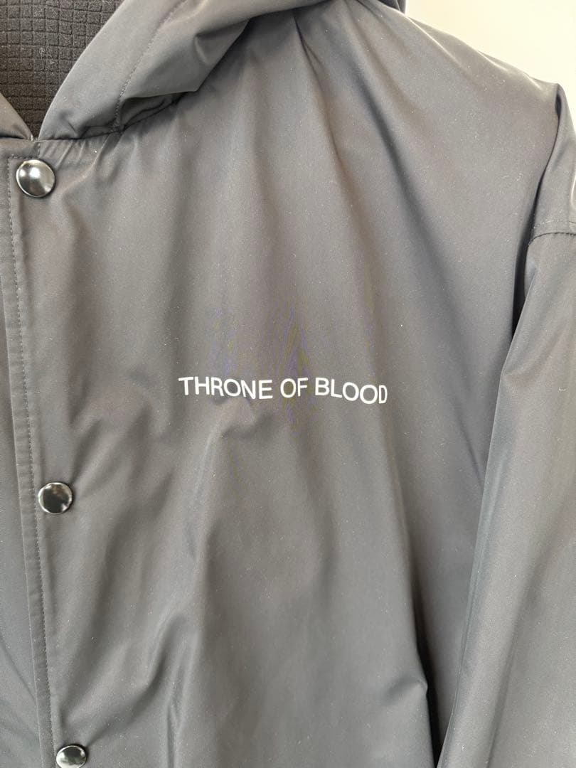 ブラックロングシェルコート フード付き