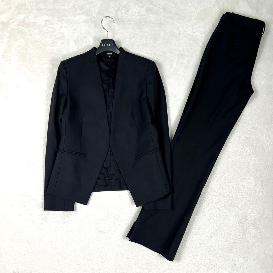 人気モデル♡Theory TAILOR パンツスーツセットアップ ノーカラー 0