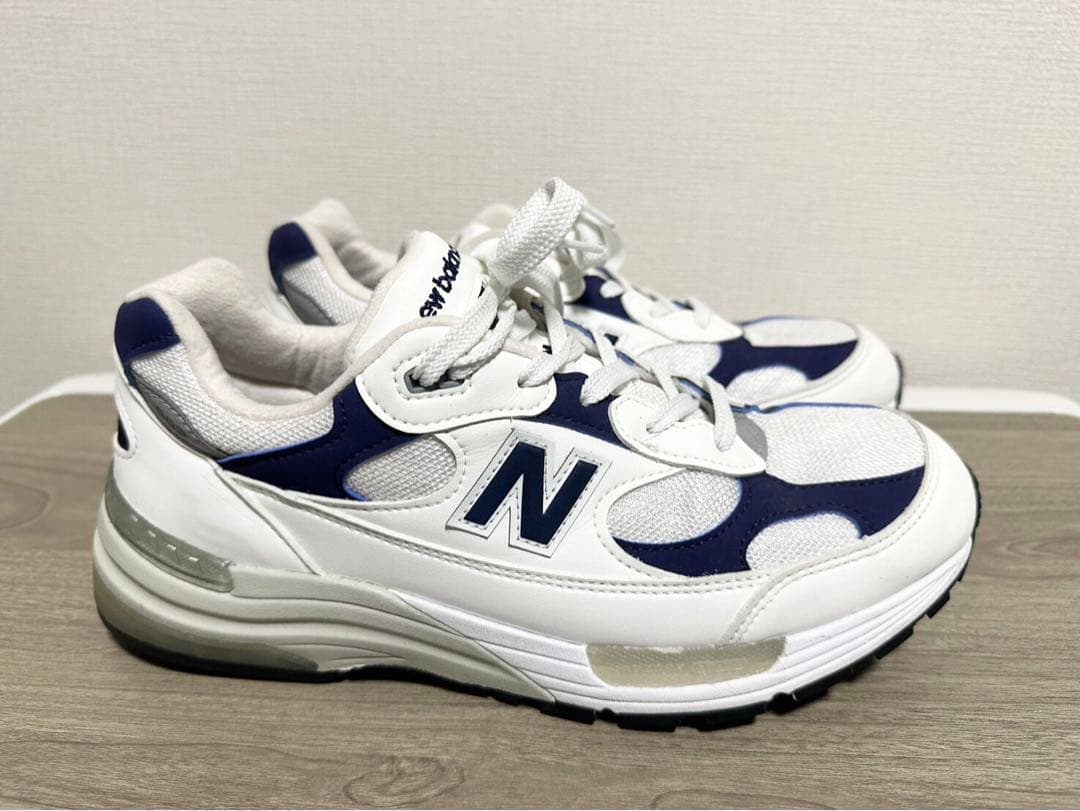 靴 New Balance 992 Made in USA \"White Navy\"