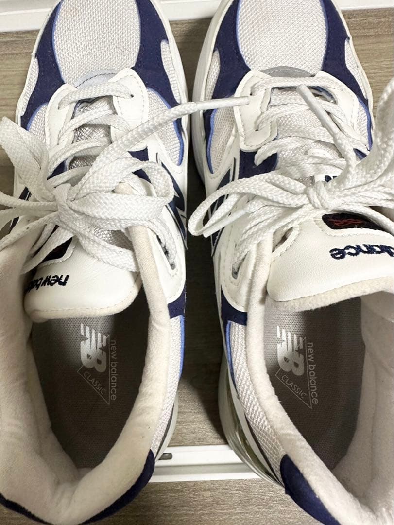 靴 New Balance 992 Made in USA \"White Navy\"