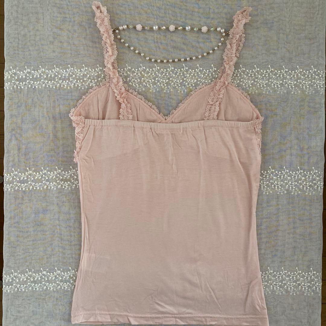 LIZ LISA リズリサ　レースキャミソール　 チャーム付き　ピンク