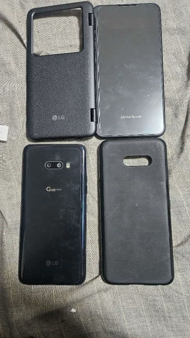 LG G8X ThinQ SIMフリー 中古画面ひび割れ SDカード256GB付