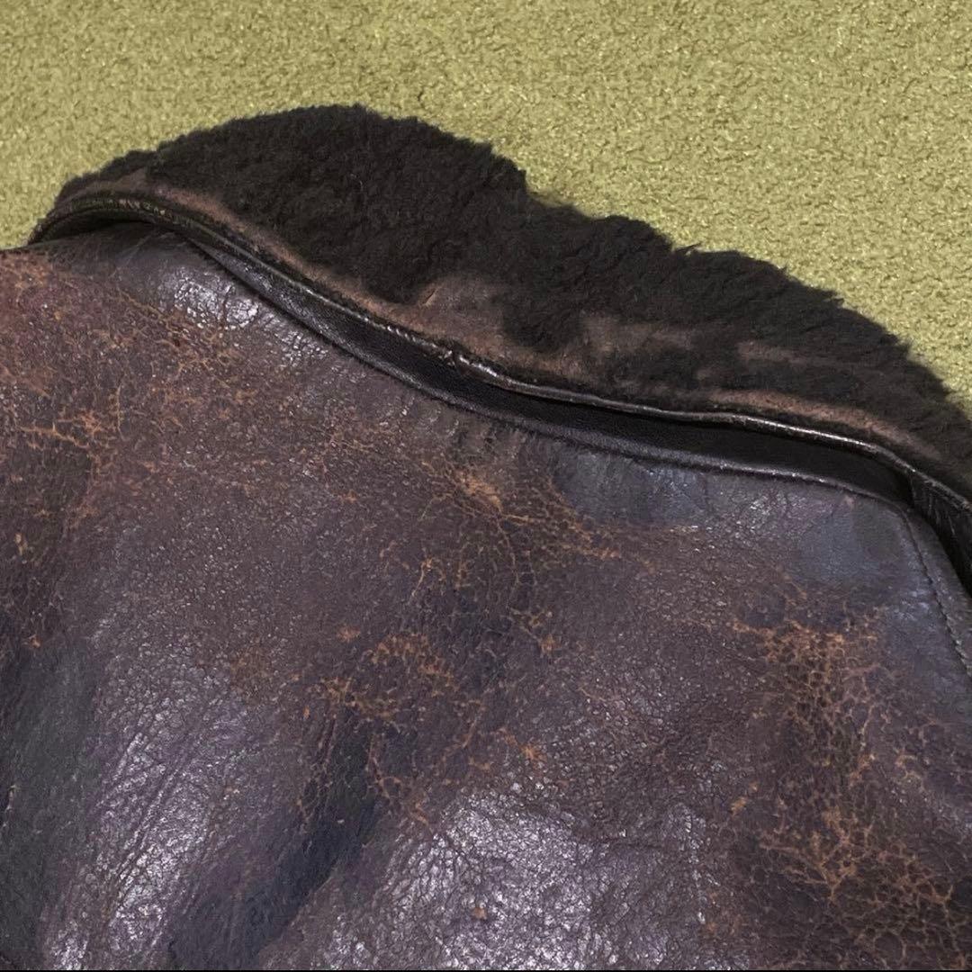 40sヴィンテージ★筆記体タグ★ボマージャケット★レザージャケット★G-1