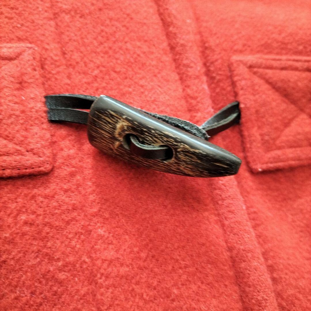 バーバリーブルーレーベル ダッフルコート 赤 ノバチェック ロング ウール 38