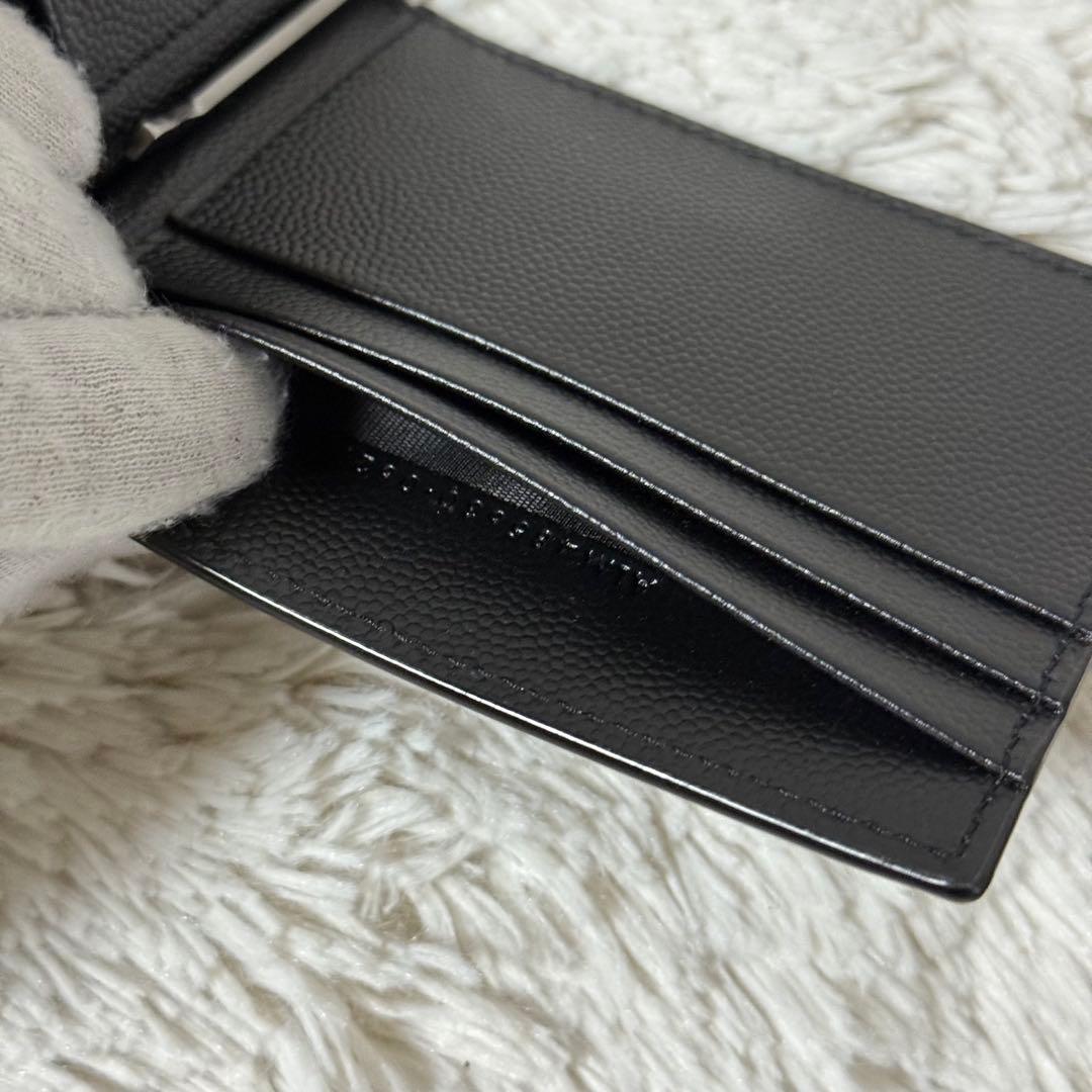 ⭐️新品未使用⭐️　サンローラン　マネークリップ　YSLカサンドラ　二つ折り　黒