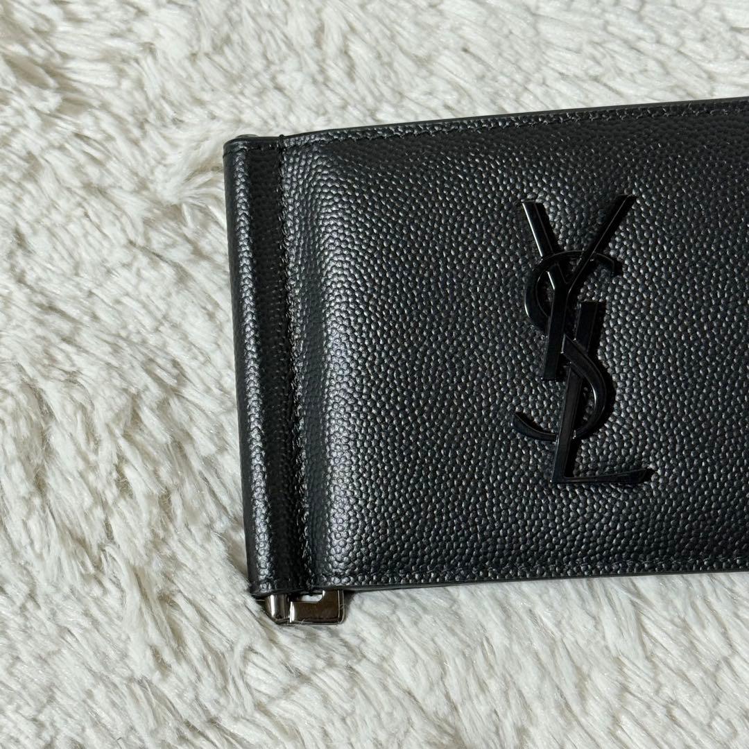 ⭐️新品未使用⭐️　サンローラン　マネークリップ　YSLカサンドラ　二つ折り　黒